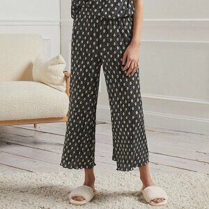 Anthropologie Morris Plisse Pyjama Trousers Black Dot Size Small
